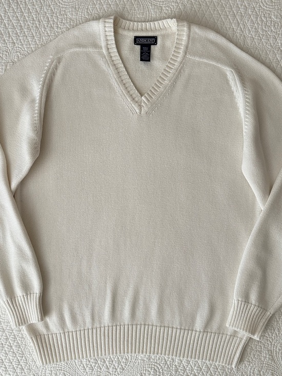 Lands' End Other - Vintage Lands' End USA Cotton V-Neck Sweater Pullover L Tall Minimalist 90s